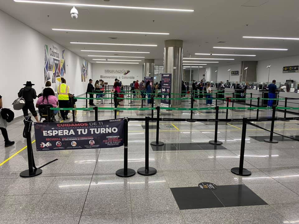 Waiting my turn to get through immigration in Cali, Colombia